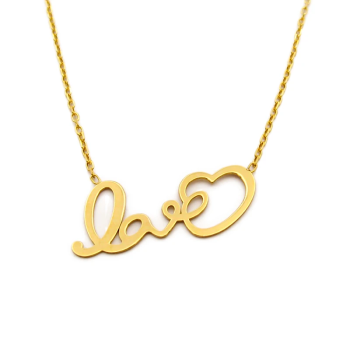 گردنبند طلا 18 عیار زنانه کاپانی مدل LOVE